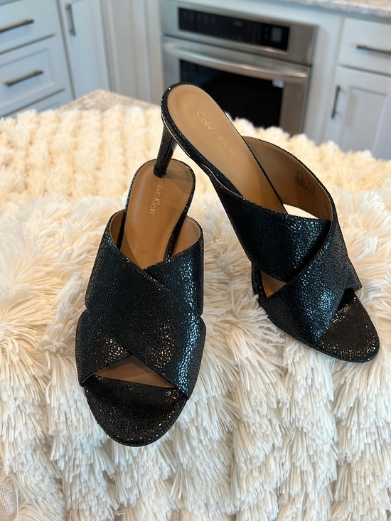 Calvin Klein Shoes - 🎉Host Pick🎉Calvin Klein Womens Black High Heel Open Toe Slide Sandal - Size 9